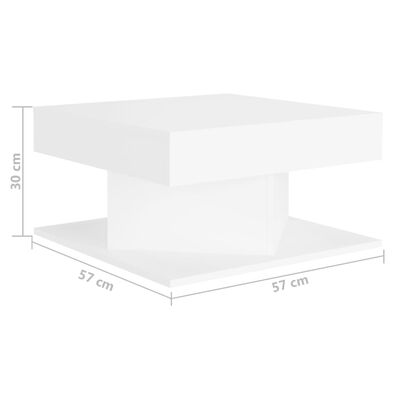 vidaXL Tavolino da Salotto Bianco 57x57x30 cm in Legno Multistrato