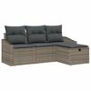 vidaXL Set di divani con cuscino 4 pcs Grigio polyrattan
