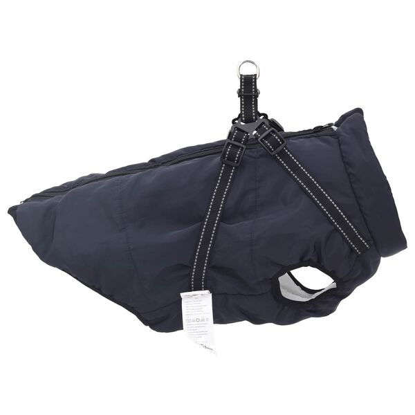vidaXL Cappotto per Cani Blu navy L48 Pile e Poliestere