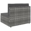 vidaXL Set Divani da Giardino 7 pz in Polyrattan Grigio