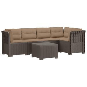 vidaXL Divano da Giardino 5 Posti con Cuscini Stile Rattan PP