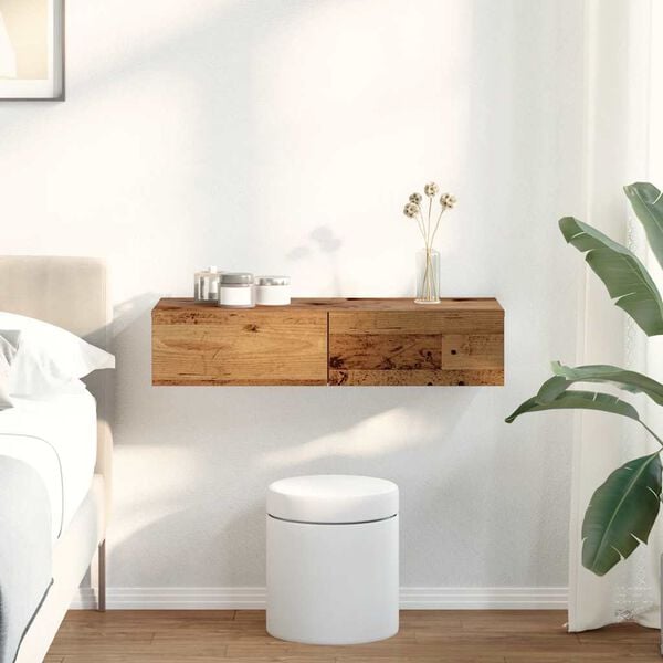 vidaXL Scaffale a Parete con Cassetti Antico 80x33x17 cm in Truciolato