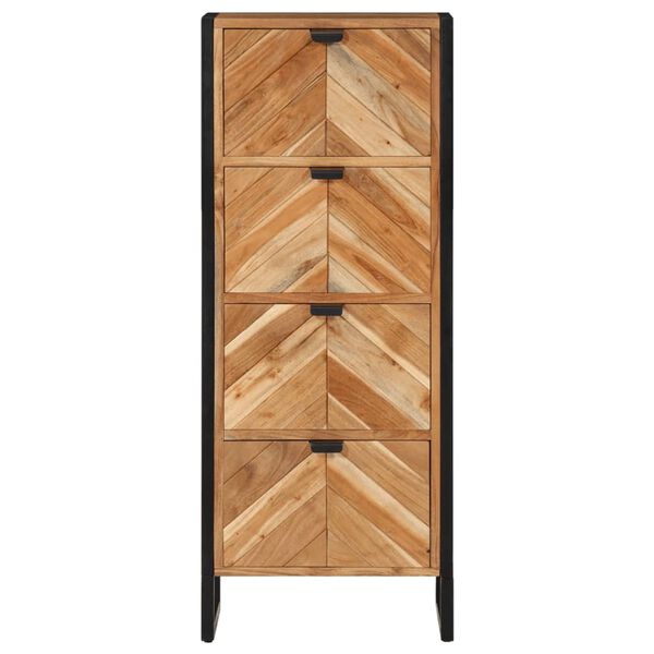 vidaXL Mobile da Bagno 40x30x100 cm Legno Massello di Acacia e Ferro