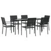 vidaXL Set da Pranzo da Giardino 7 pz in Polyrattan e Acciaio