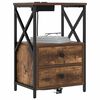 vidaXL Armadio da Notte con cassetto 2 pcs Rovere fum&eacute; 40 x 31 x 60 cm
