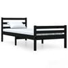 vidaXL Giroletto Nero in Legno Massello 100x200 cm