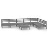 vidaXL Set Salotto da Giardino 8 pz in Legno Massello di Pino Grigio