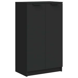 vidaXL Scarpiera Nera 59x35x100 cm in Legno Multistrato