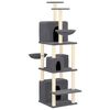 vidaXL Albero per Gatti con Tiragraffi in Sisal Grigio Scuro 180 cm