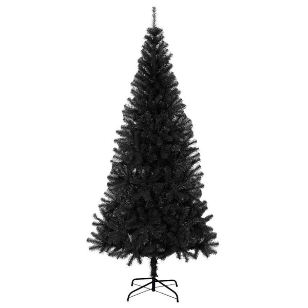 vidaXL Albero di Natale con 300 LED con supporto Nero 210 cm PVC