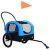 vidaXL Rimorchio da Bici per Animali Carrello Jogging 2in1 Blu e Nero