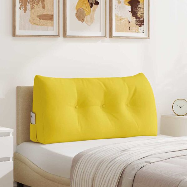 vidaXL Cuscino per Schiena Giallo Chiaro 100 x 24 x 50 cm Tessuto