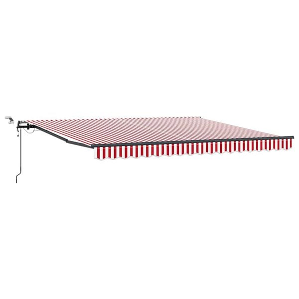 vidaXL Tessuto per Tenda con Rosso e Bianco 400 &times; 300 cm Poliestere