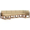 vidaXL Set di divani da esterno 7 pz Naturale e Beige
