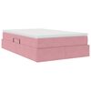 vidaXL Letto con contenitore e materasso Rosa 120 x 200 cm Velluto