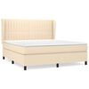 vidaXL Giroletto a Molle con Materasso Crema 180x200 cm in Tessuto