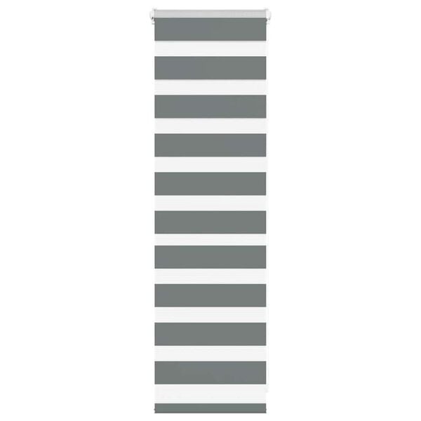 vidaXL Tenda Zebra Grigio Scuro Larghezza Tessuto 35,9 cm Poliestere