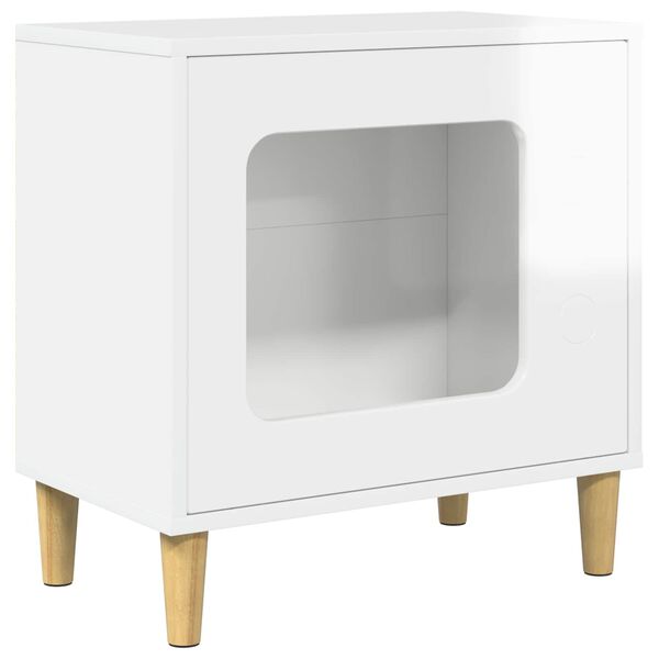 vidaXL Casa per Gatti Bianco Lucido 51 x 30 x 52 cm Legno multistrato