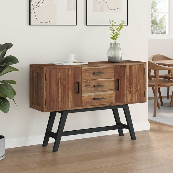 vidaXL Supporto TV Naturale 110 x 30 x 75 cm Legno di teak solido