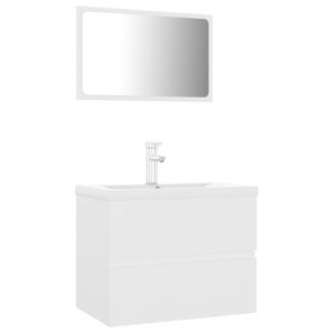vidaXL Set Mobili da Bagno Bianco in Legno Multistrato