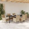 vidaXL Set da Pranzo per Giardino con cuscino 7 pcs Beige polyrattan