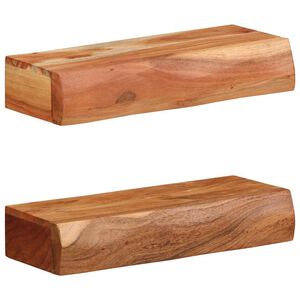 vidaXL Mensole da Parete 2 pz 40x17x8 cm in Legno Massello di Acacia