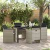vidaXL Set da Pranzo per Giardino 5 pcs Grigio chiaro polyrattan