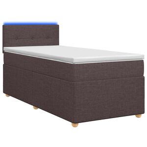 vidaXL Letto box spring con materasso Marrone Scuro 80 x 200 cm