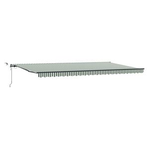 vidaXL Tenda retrattile Verde e Bianco 600 &times; 300 cm Poliestere