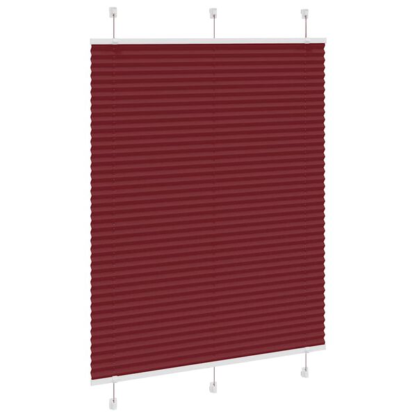 vidaXL Tenda Plissettata Rosso Bordeaux 105x100 cm Larghezza Tessuto