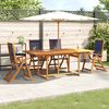 vidaXL Set Pranzo da Giardino 5pz Legno Massello di Acacia e Textilene