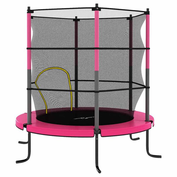 vidaXL Set Trampolino con Rete di Sicurezza Rotondo 140x160 cm Rosa
