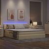 vidaXL Letto con contenitore e LED con led Crema 160 x 200 cm Tessuto