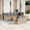 vidaXL Set Divano da Giardino 9 pz con Cuscini Beige Misto Polyrattan