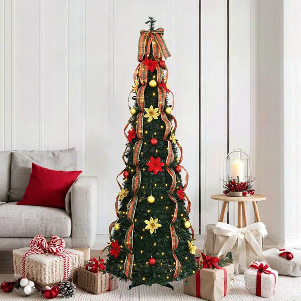 vidaXL Albero di Natale artificiale con 150 LED Verde 180 cm PVC