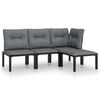 vidaXL Set Salotto da Giardino 4 pz Nero e Grigio in Polyrattan