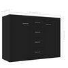 vidaXL Credenza Nera 88x30x65 cm in Legno Multistrato