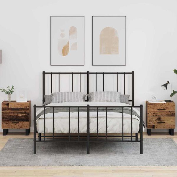 vidaXL Armadio da Notte 2 pcs Legno vecchio 40 x 35 x 47,5 cm