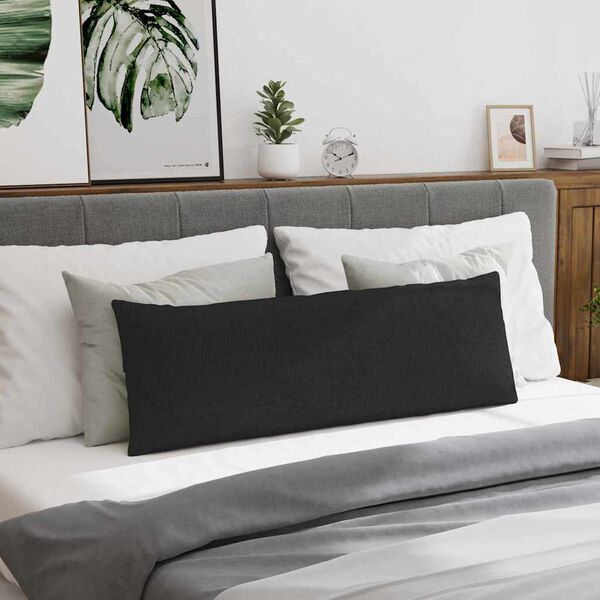 vidaXL Cuscini da Divano 2 pcs Nero 120 x 40 cm Tessuto