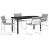 vidaXL Set da Pranzo per Giardino 5 pz Bianco Textilene e Acciaio