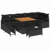 vidaXL Set Divano da Giardino con cuscino 9 pcs Nero Poly Rattan