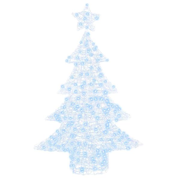 vidaXL Albero di Natale con 100 LED Bianco freddo 120 cm Acrilico