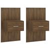 vidaXL Comodini a Muro 2 pz Rovere Marrone