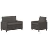 vidaXL Set di divani 2 pcs Grigio Scuro Tessuto