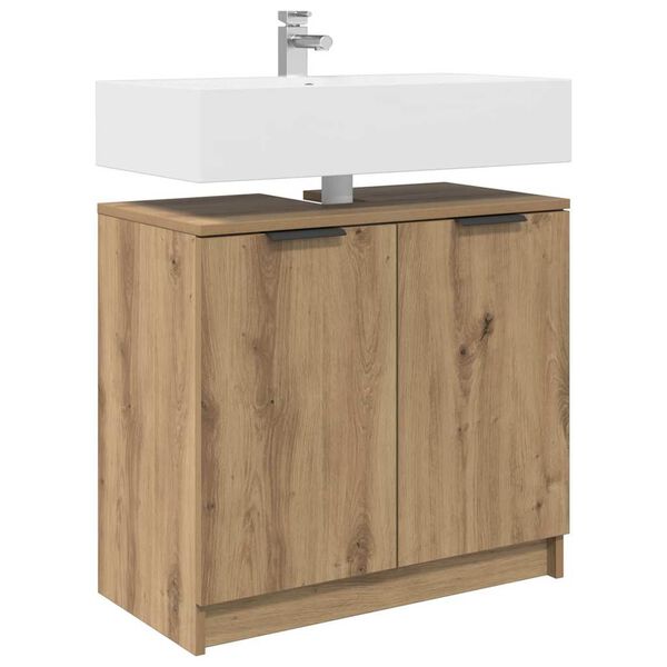 vidaXL Mobile da Bagno Rovere artigianale 64,5 x 33,5 x 59 cm