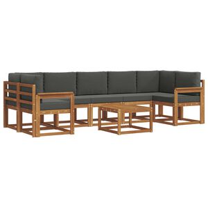 vidaXL Set di divani da esterno con cuscino 8 pcs Naturale e Antracite