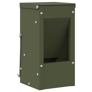 vidaXL Mangiatore per conigli Verde oliva 12,5 x 12,5 x 25 cm