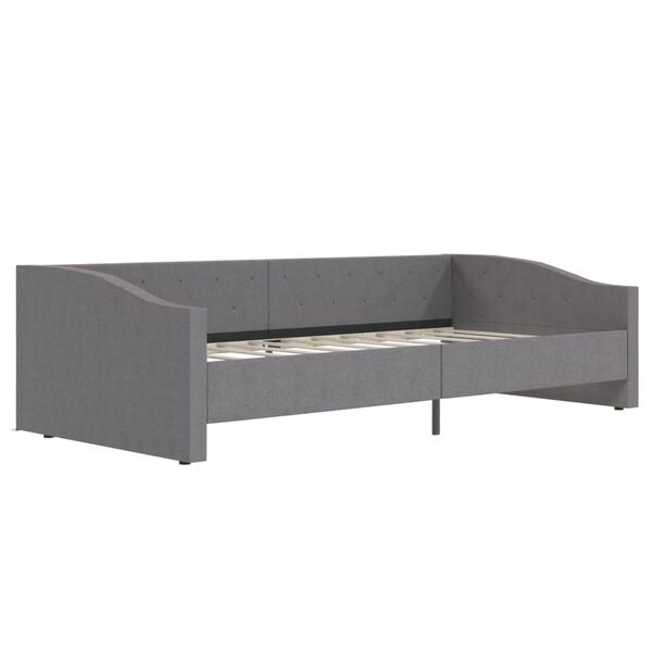 vidaXL Dormeuse con Materasso USB Grigio Chiaro in Tessuto 90x200 cm