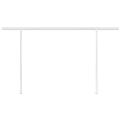 vidaXL Tenda da Sole Retrattile Manuale con Pali 4x3,5 m Gialla Bianca