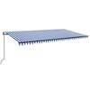 vidaXL Tenda da Sole Retrattile Automatica 600x350 cm Blu e Bianca